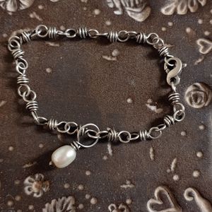 Sterling silver artisan charm bracelet